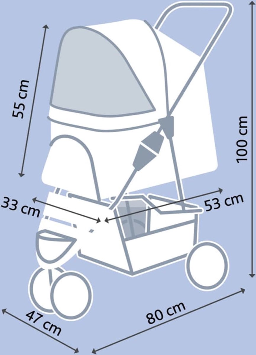 Trixie Hondenbuggy Zwart – 80x47x100 cm (tot 11 kg)