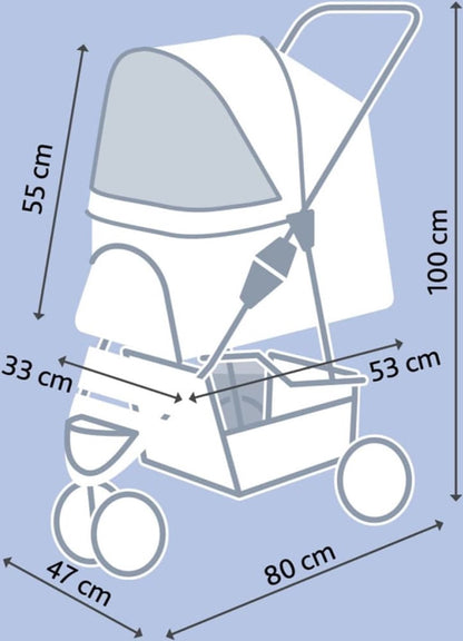 Trixie Hondenbuggy Zwart – 80x47x100 cm (tot 11 kg)